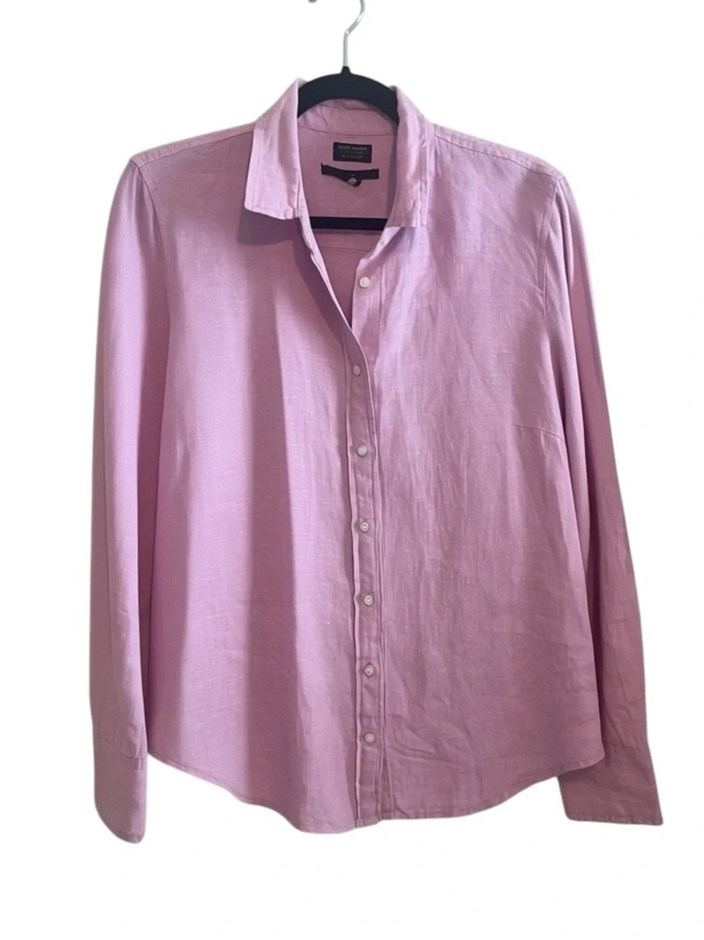 BAIRD McNUTT IRISH LINEN for J.CREW  Slim Collared Shirt Women's Sz 10 Pink